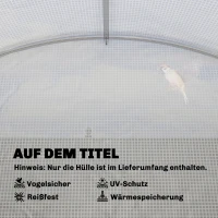 Outsunny Gewächshausfolie 3 x 3 m, wasserdicht Polyethylenfolie mit Rolltür, 6 Fenster, UV Schutz NUR Folie Weiß(m-6)