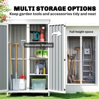 Outsunny Outdoor Storage Cabinet with Removable Shelves, Garden Tool Shed with Asphalt Roof, White and Black(m-5)