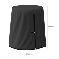 Outsunny 196 x 230 cm Hanging Egg Chair Protective Cover - Black(m-3)
