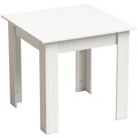 HOMCOM Square Dining Table, Modern Small Dining Table with Wood Effect, Space Saving, Non-slip Foot Pads, White(m-1)