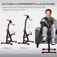 HOMCOM Pedais Estáticos de Pernas e Braços para Idosos Altura Ajustável 75-97 cm com Ecrã LCD e Rolo de Massagem(m-4)