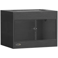 PawHut Reptile Terrarium, Reptile Vivarium with  Glass Doors, Secure Lock, Top Ventilation for Snake, Gecko, 60x45x45cm, Black(m-15)