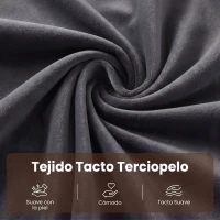 HOMCOM Sofá Cama 1 Plaza Convertible 4 en 1 Sillón Cama Tapizado en Terciopelo Respaldo Ajustable Gris Oscuro(m-7)