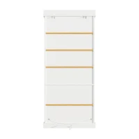 Modern Display Cabinet with Integrated LED Mood Lighting, Adjustable-Shelf Tall Bookcase for Industrial Interiors, 80L x 40W x 180H cm, White(m-11)
