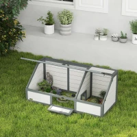 PawHut Schildkrötenbox, Outdoor Schildkrötengehege, bodenloses Design, leicht zu öffnen, Schildkrötenhaus, Weiß(m-10)
