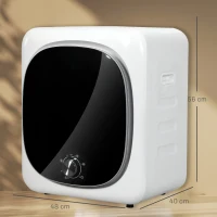 HOMCOM Secadora de Evacuación 3 KG 800W Función Antiarrugas Función Esterilizar 5 Programas Carga Frontal 48x40x56 cm Blanco(m-3)