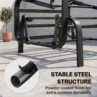 Outsunny Outdoor Gliding Rocking Chair with Sturdy Metal Frame Garden Comfortable Swing Chair, Black(m-7)