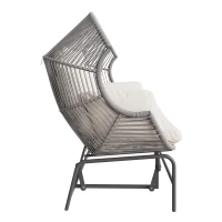 Comfortable Garden Rocker with Gentle Rocking Motion, Perfect Rocking Chair for Garden or Balcony, 145L x 85W x143H cm, Grey(m-9)