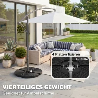 Outsunny Sonnenschirmständer 4-teiliges Sonnenschirmständer, befüllbar, 100 x 100 x 8 cm, Schwarz(m-4)