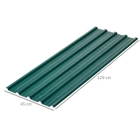 Outsunny Juego de 12 Paneles para Tejado de Acero Galvanizado 7m² para Caseta de Herramientas Cobertizo 129x45cm Verde(m-3)