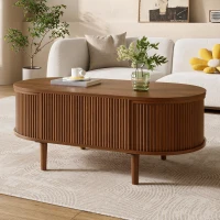 Functional Coffee Table with Height-Adjustable Tabletop, Solid Room Table with MDF Body and Pine Legs, 100L x 48W x 40H cm, Walnut(m-5)