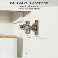 kleankin Dulap cu oglinda de baie din placi aglomerate si sticla, cu 4 rafturi reglabile si design de perete, 48x15x45 cm, alb(m-6)