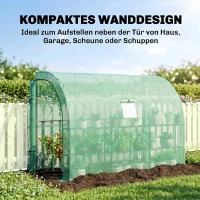 Outsunny Gewächshaus, Gartengewächshaus mit Kunststoff-Abdeckung, UV-beständig, 3 Etagen, Reißverschlusstüren, Grün(m-7)