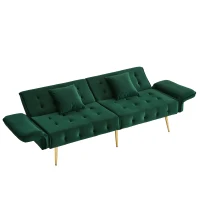 Space-Saving Sofa Bed with Folded Backrest, Ideal Sofa Sleeper for Small Apartments or Dormitories, 178L x 82W x 70H cm, Green(m-15)