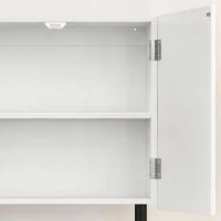 HOMCOM Bathroom Wall Cabinet Modern Space Saver Wall Mounted Cabinet Doors Storage White(m-12)