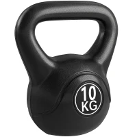 HOMCOM Kettlebell Kugelhantel 10 kg Gewicht-Hantel mit Sand befüllt für Anfänger Schwarz(m-1)