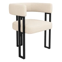 Fabric Dining Chairs 4-Piece Set with Ergonomic Curved Back, Modern Upholstered Accent Chairs for Dining Rooms, 51.5L x 54W x 72H cm, Beige(m-10)