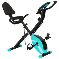 SPORTNOW Bicicleta Estática Plegable Silenciosa con Resistencia Magnética Monitor LCD y Bandas para Brazos 43x97x109 cm Verde(m-1)