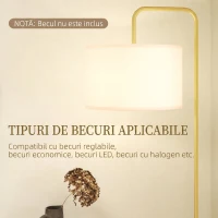 HOMCOM Lampadar Modern Arcuit din Oțel și Poliester, Auriu(m-6)