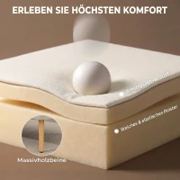 HOMCOM 2-Sitzer Sofa, weiche Polsterung, pflegeleichter Bezug, bis 220 kg, 117 x 56,5 x 77 cm, Cremeweiß(m-5)