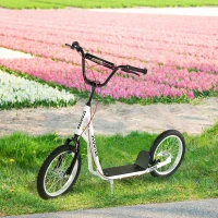 HOMCOM step scooter stadsscooter kinderen luchtband verstelbare step aluminium wit(m-8)