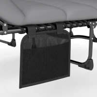 Outsunny Lot de 2 Bains de Soleil Transat de Jardin Matelas XXL 9cm Inclinable 180° Plat Pliable à 5 Positions 200x57x38cm Gris(m-11)