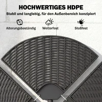 Outsunny Sonnenschirmständer 4-teiliges Sonnenschirmständer, befüllbar, 100 x 100 x 8 cm, Schwarz(m-6)
