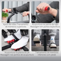 HOMCOM Pedais Estáticos de Pernas e Braços para Idosos Altura Ajustável 75-97 cm com Ecrã LCD e Rolo de Massagem(m-8)