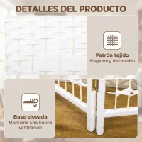 HOMCOM Biombo Separador de Ambientes de 6 Paneles Plegable de Cuerda de Papel 160x170cm Decoración para Dormitorio Blanco(m-6)