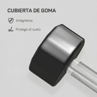 SPORTNOW Pack de 2 Mancuernas Dodecagonales de 2x8 kg de Metal Recubiertas de Goma para Entrenamiento en Casa Gimnasio Negro(m-4)