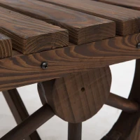 Outsunny Tuinbank bank tuinmeubelen rustieke bank massief hout bruin(m-10)