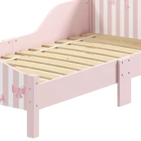 AIYAPLAY Cama Montessori para Niños 3-6 Años 146x76,5 cm con Protectores Anticaídas Forma de Lazo para Dormitorio Rosa(m-9)
