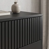 HOMCOM Bedside Cabinet, Bedside Table with 2 Drawers, Storage and Steel Legs for Bedroom, Living Room, Black(m-10)