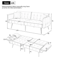 Space-Saving Sofa Bed with Folded Backrest, Ideal Sofa Sleeper for Small Apartments or Dormitories, 178L x 82W x 70H cm, Green(m-3)