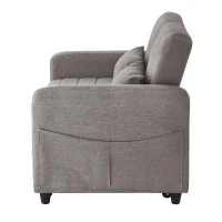 Adjustable Sofa Bed with 3-Level Backrest, Cozy Couch for Small Apartments, Living Rooms, or Bedrooms, 112L x 169W x 59H cm, Dark Grey(m-11)