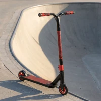 SPORTNOW Scooter Acrobático para Trucos Patinete Freestyle con Rodamientos ABEC-9 Ruedas 120 mm Giro 360° para Skatepark Rojo(m-9)