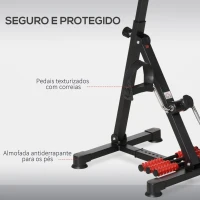 HOMCOM Pedais Estáticos de Pernas e Braços para Idosos Altura Ajustável 75-97 cm com Ecrã LCD e Rolo de Massagem(m-7)