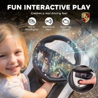 AIYAPLAY Ride on Car, Porsche Licensed Toddler Push Car with Horn, Headlights, Sound and Steering Wheel for 18-36 Months, White(m-5)