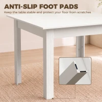 HOMCOM Square Dining Table, Modern Small Dining Table with Wood Effect, Space Saving, Non-slip Foot Pads, White(m-6)