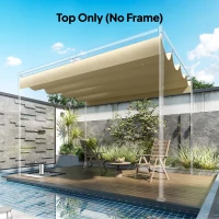 Outsunny Telo Pergola per Esterni Anti UV in Poliestere Beige con 8 Fori di Drenaggio, 392x350 cm(m-10)
