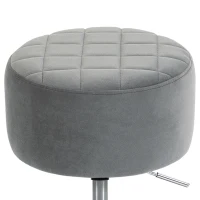 HOMCOM Bar Stool Adjustable Swivel Chair Velvet-Feel Seat 1 Piece, Grey(m-11)