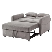 Adjustable Sofa Bed with 3-Level Backrest, Cozy Couch for Small Apartments, Living Rooms, or Bedrooms, 112L x 169W x 59H cm, Dark Grey(m-12)