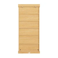 Modern Freestanding Display Cabinet with Height-Adjustable Shelves, LED Lighted Tall Showcase for Industrial Interiors, 80L x 40W x 180H cm, Natural(m-12)