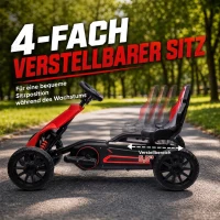 HOMCOM Elektro Go-Kart für Kinder 3-5km/h Gokart mit 2-Fach verstellbarem Geschwindigkeit, Sicherheitsgurt, EVA-Räder für 3-8(m-6)