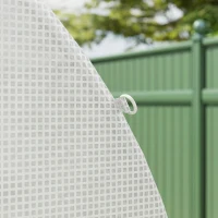 Outsunny Gewächshausfolie 4 x 2 m, wasserdicht Gartenfolie mit Tür, 8 Fenster, UV Schutz, Reißfest Polyethylen NUR Folie Weiß(m-9)