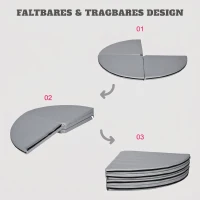 HOMCOM Saltea pentru Pole Dance Antiderapantă, Portabilă și Detașabilă, Pliabilă, pentru Acasă și Sală, Ø150x5 cm, Gri(m-4)