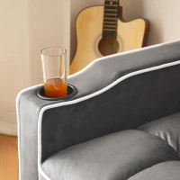Expandable Sofa Bed with 3-Position Backrest, Perfact Armchair for Apartments and Dormrooms, 83L x 167W x 76H cm, Dark Grey(m-7)