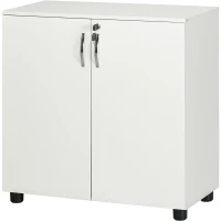 Vinsetto Two-Tier Locking Office Storage Cabinet - White(m-10)
