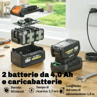 Outsunny Decespugliatore Regolabile a Batteria con Protezione, in ABS e Alluminio, 93x31x18.5 cm, Arancione(m-6)