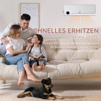 HOMCOM Wandmontage Heater 2000W met Afstandsbediening, 3 Modi, LED-display 12u Timer(m-6)